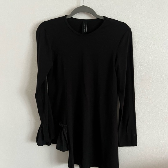 Amma Asymmetrical Ruffle Black Top, size small - Picture 4 of 7